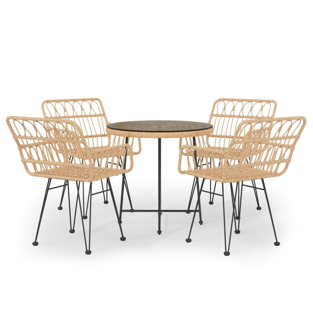 Set da Pranzo da Giardino 5 pz in Polyrattan cod mxl 40056