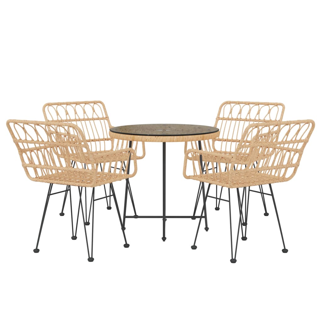 Set da Pranzo da Giardino 5 pz in Polyrattan cod mxl 40056