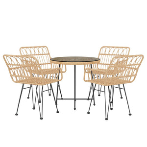 Set da Pranzo da Giardino 5 pz in Polyrattan cod mxl 40056