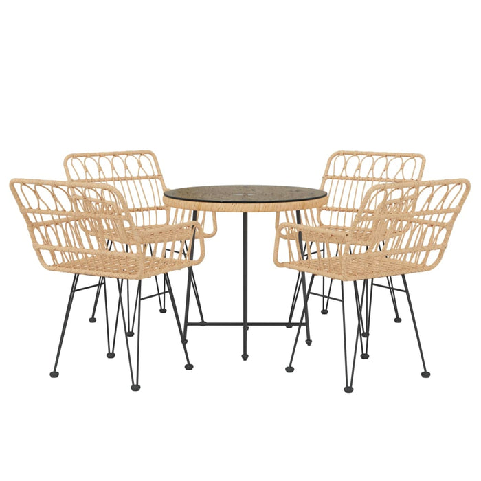 Set da Pranzo da Giardino 5 pz in Polyrattan cod mxl 40056