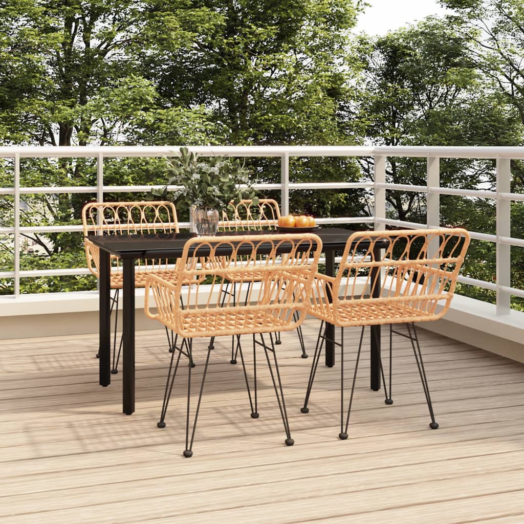 Set da Pranzo da Giardino 5 pz in Polyrattan cod mxl 35567