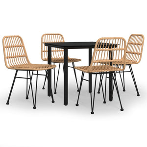 Set da Pranzo da Giardino 5 pz in Polyrattan cod mxl 35756