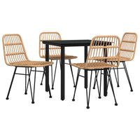 Set da Pranzo da Giardino 5 pz in Polyrattan cod mxl 35756