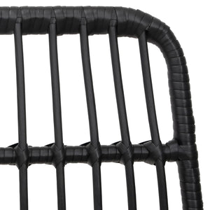 Set da Pranzo da Giardino 3 pz Nero in Polyrattan 3157894