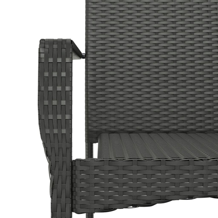 Set da Pranzo da Giardino 5 pz Nero con Cuscini in Polyrattan 3157952