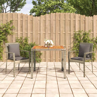 Set da Pranzo da Giardino 3 pz con Cuscini in Polyrattan Grigio 3184969