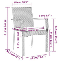 Set da Pranzo da Giardino 5 pz con Cuscini in Polyrattan Grigio 3184983