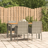 Set da Pranzo da Giardino 5 pz con Cuscini in Polyrattan Grigio 3185019