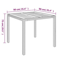 Set da Pranzo da Giardino 5 pz Nero con Cuscini in Polyrattan 3185069