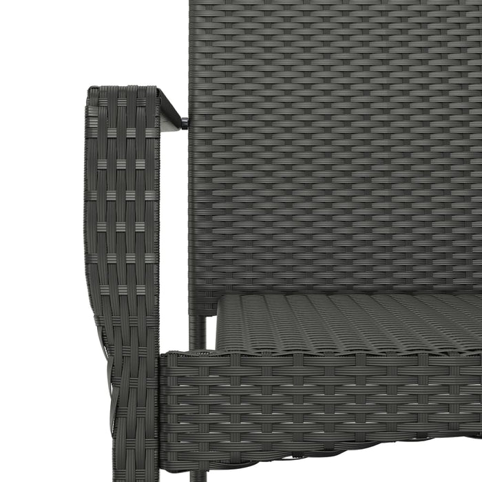 Set da Pranzo da Giardino 7 pz Nero con Cuscini in Polyrattan 3185099