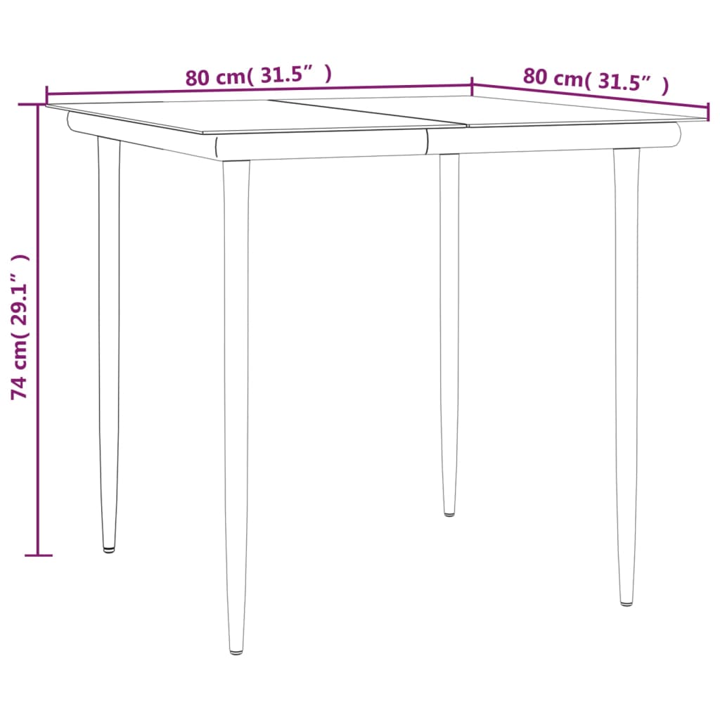 Set Salotto Giardino 3 pz con Cuscini Nero e Grigio Polyrattan 3185101