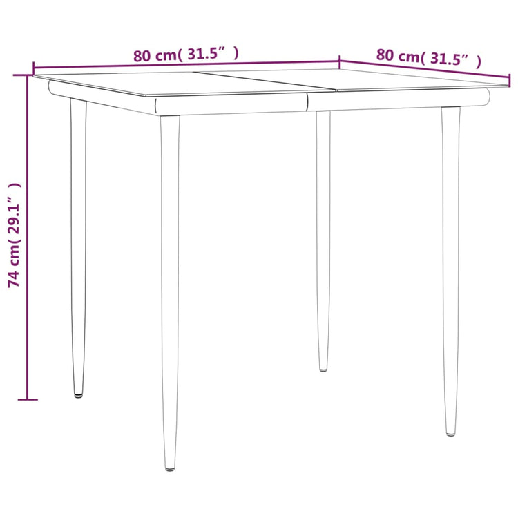 Set Salotto Giardino 3 pz con Cuscini Nero e Grigio Polyrattan 3185125