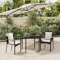 Set da Pranzo da Giardino 3 pz con Cuscini Nero in Polyrattancod mxl 76473