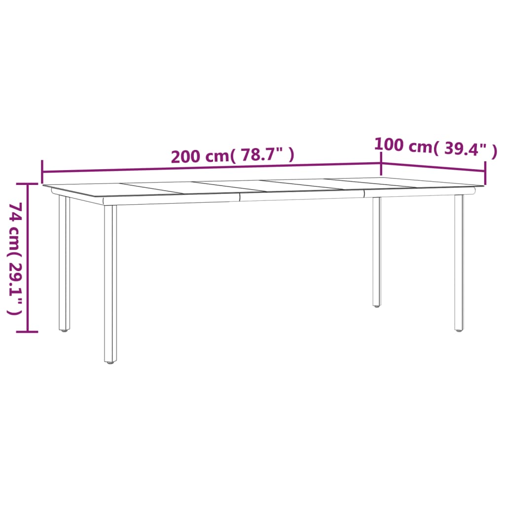 Set da Pranzo Giardino 7pz Nero e Grigio con Cuscini Polyrattan 3185141