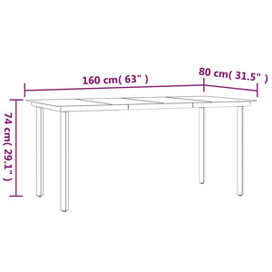 Set da Pranzo Giardino 9pz con Cuscini Nero e Grigio Polyrattan 3185164