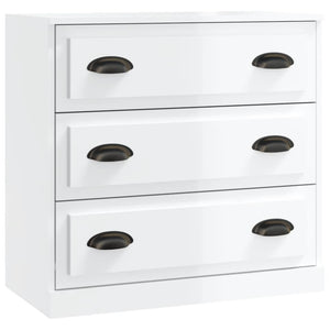 Credenze 3 pz Bianco Lucido in Legno Multistrato 3185217