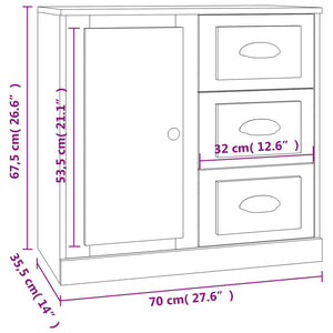 Credenze 2 pz Nere in Legno Multistrato 3185224