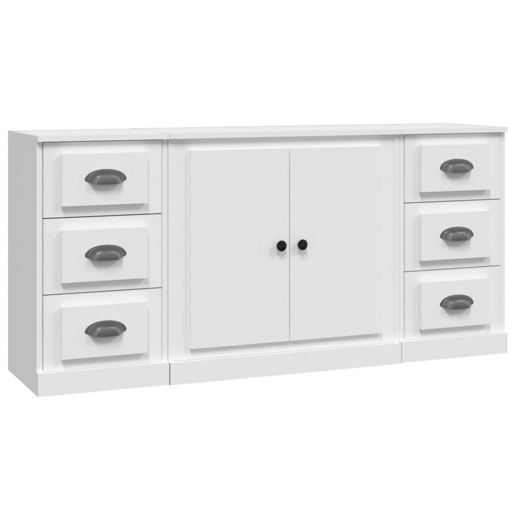 Credenze 3 pz Bianco in Legno Multistratocod mxl 125442