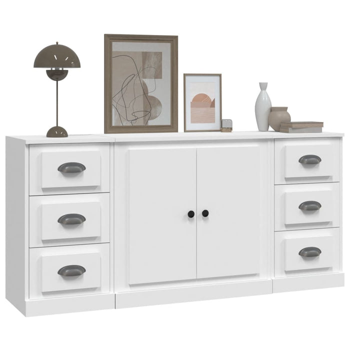 Credenze 3 pz Bianco in Legno Multistrato 3185231