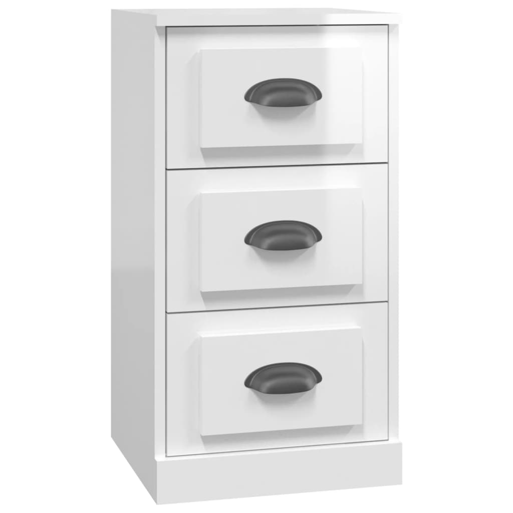 Credenze 3 pz Bianco Lucido in Legno Multistrato 3185233