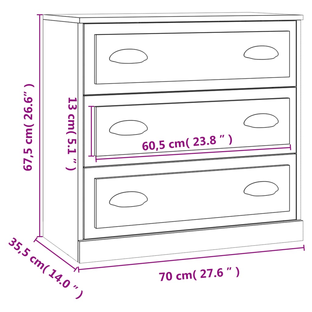 Credenze 2 pz Rovere Marrone in Legno Multistrato 3185246