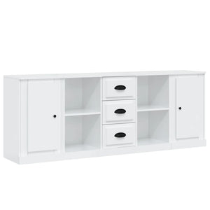 Credenze 3 pz Bianco Lucido in Legno Multistrato 3185257