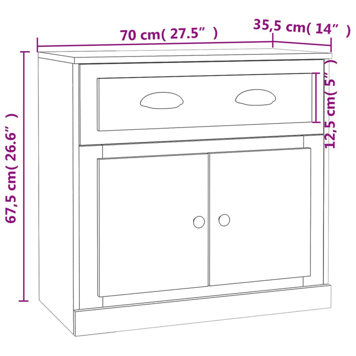 Credenze 2 pz Rovere Sonoma in Legno Multistrato 3185266