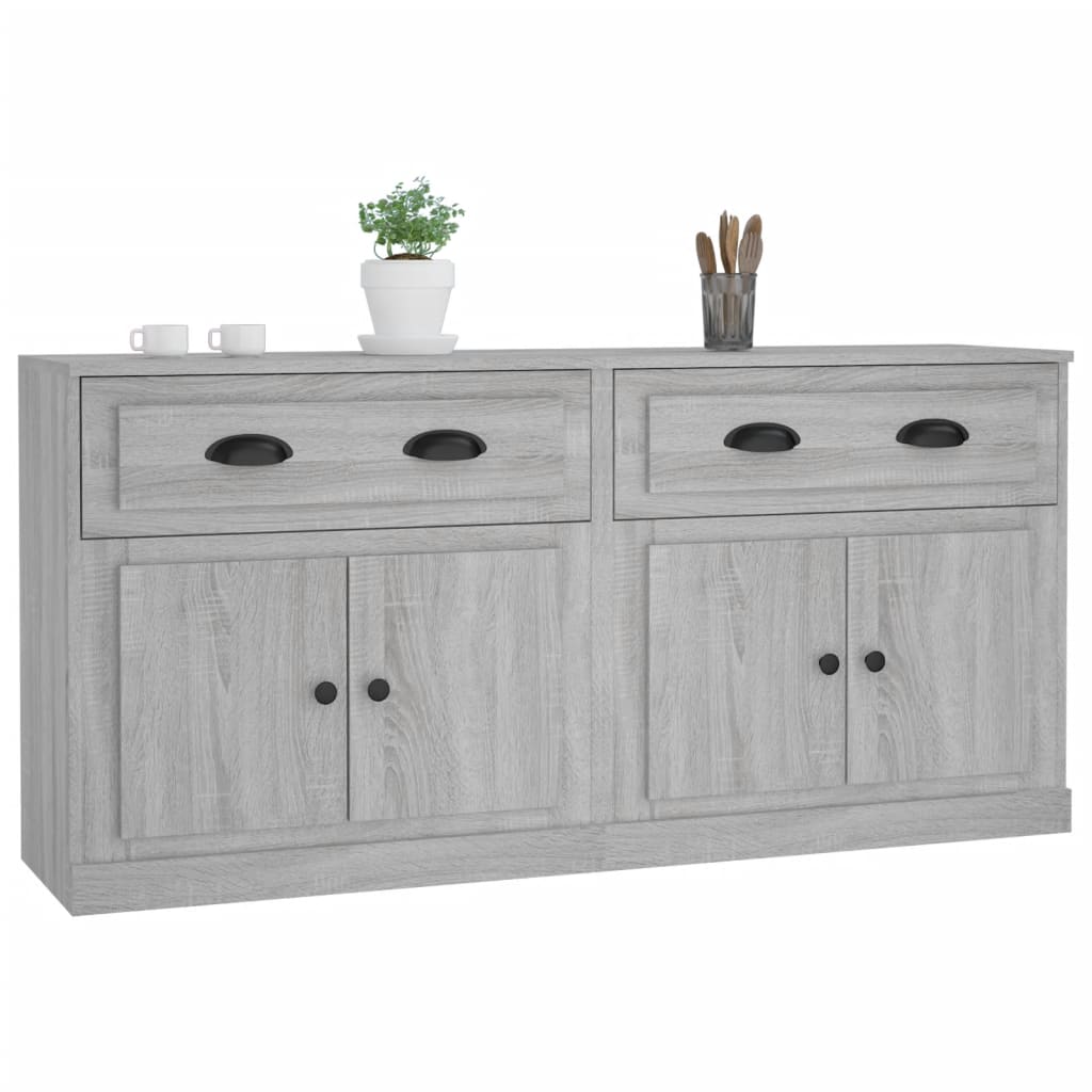 Credenze 2 pz Grigio Sonoma in Legno Multistrato 3185269