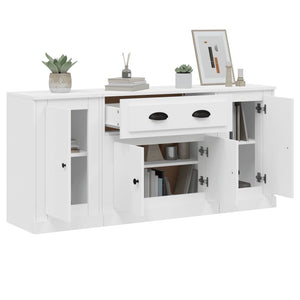 Credenze 3 pz Bianco in Legno Multistrato 3185271