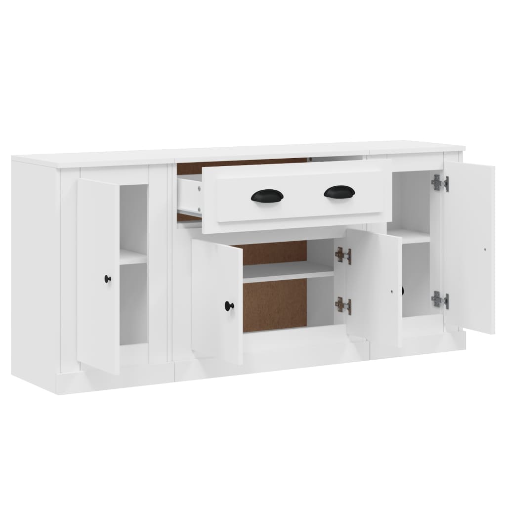 Credenze 3 pz Bianco in Legno Multistrato 3185271