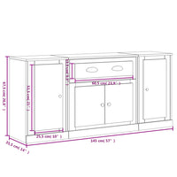 Credenze 3 pz Bianco in Legno Multistrato 3185271