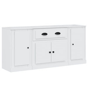 Credenze 3 pz Bianco Lucido in Legno Multistratocod mxl 125677