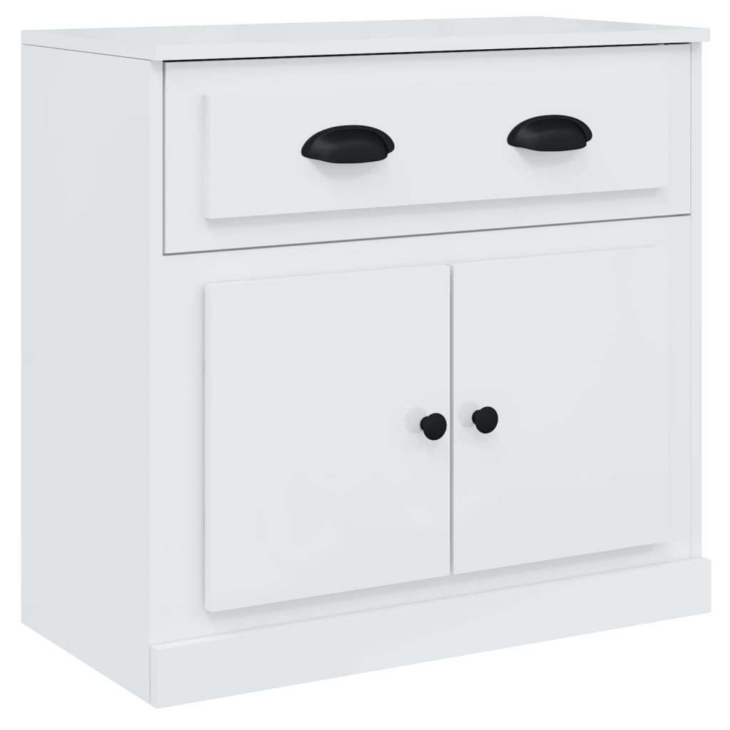 Credenze 3 pz Bianco Lucido in Legno Multistrato 3185273