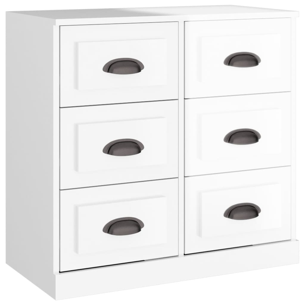 Credenze 2 pz Bianco Lucido in Legno Multistrato 3185281