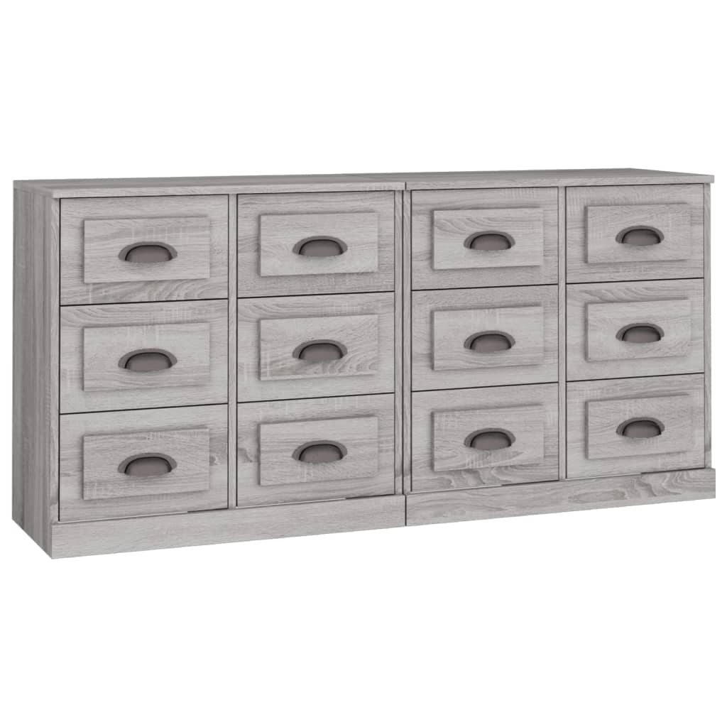 Credenze 2 pz Grigio Sonoma in Legno Multistrato 3185285