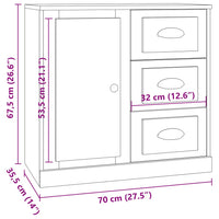 Credenze 3 pz Nere in Legno Multistrato 3185288