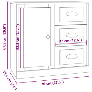 Credenze 3 pz Rovere Fumo in Legno Multistrato 3185292