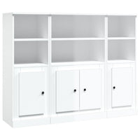 Credenze 3 pz Bianco Lucido in Legno Multistrato 3185305