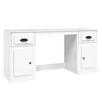 Scrivania con Armadietto Bianco Lucido in Legno Multistratocod mxl 125547