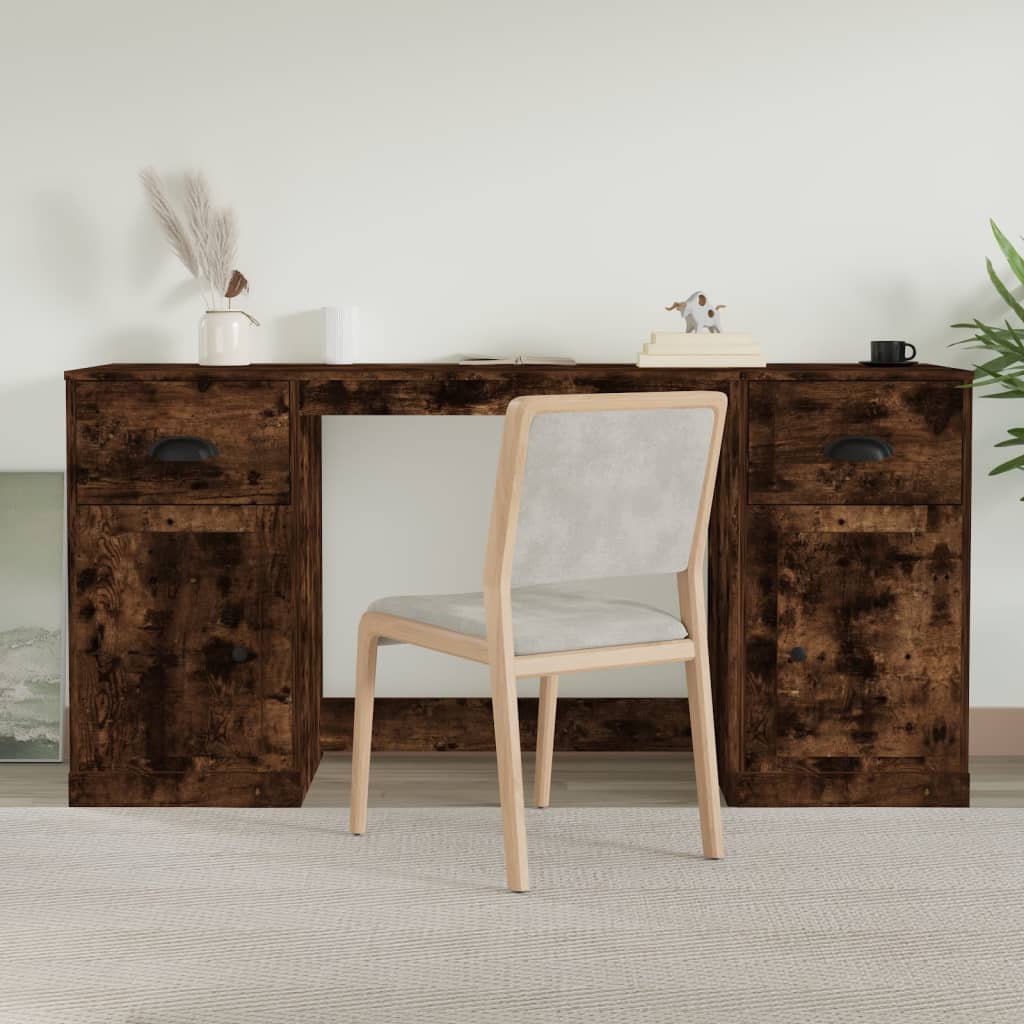 Scrivania con Armadietto Rovere Fumo in Legno Multistrato 3185332