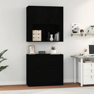 Credenza Nera in Legno Multistrato 3185384