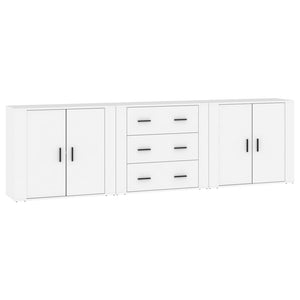 Credenze 3 pz Bianco in Legno Multistratocod mxl 101302