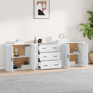 Credenze 3 pz Bianco in Legno Multistratocod mxl 101302