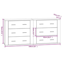 Credenze 2 pz Rovere Sonoma in Legno Multistrato