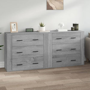 Credenze 2 pz Grigio Sonoma in Legno Multistratocod mxl 125252