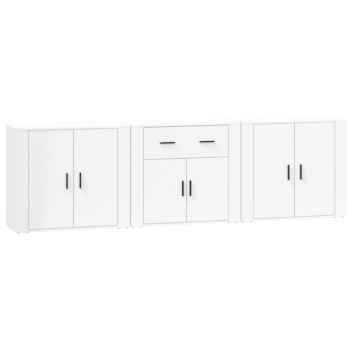 Credenze 3 pz Bianco in Legno Multistrato 3185415