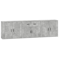 Credenze 3 pz Grigio Cemento in Legno Multistrato 3185419