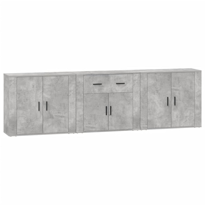 Credenze 3 pz Grigio Cemento in Legno Multistrato 3185419