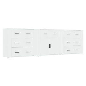 Credenze 3 pz Bianco in Legno Multistrato 3185423