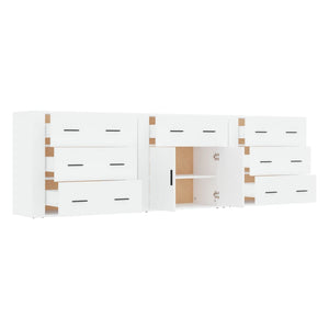 Credenze 3 pz Bianco in Legno Multistrato 3185423